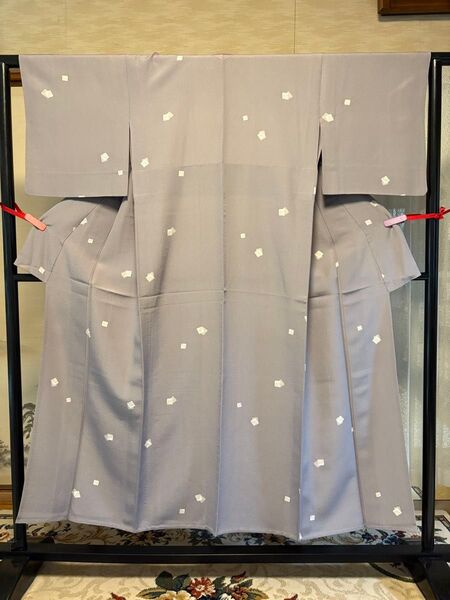 単衣・小紋(正絹)色紙重ね 身丈151.5cm K-297