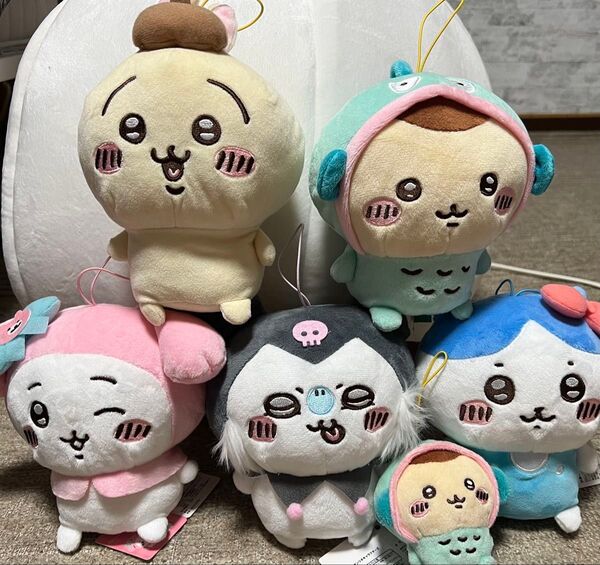 ちいかわ ハチワレ うさぎ モモンガ くりまんじゅう ぬいぐるみ マスコット サンリオ コラボ アミューズメント