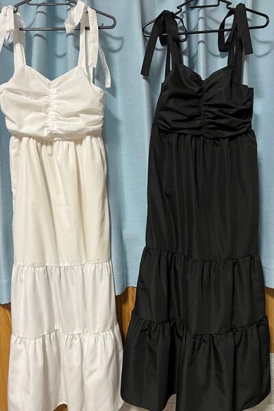 Ambre Neige ribbon gather camisole dress / リボンギャザーキャミワンピース