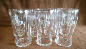 Неиспользованный Showa Retro в то время винтажный напиток Fanta Fanta Glass 12 Сводка клиентов 12 стеклянная чашка