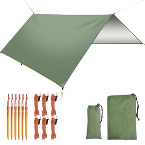 タープ 屋外 防水 キャンプタープ 210D高密度生地 日除け 遮熱 遮光 3000mm耐水圧 3*3M UPF50+ UVカット