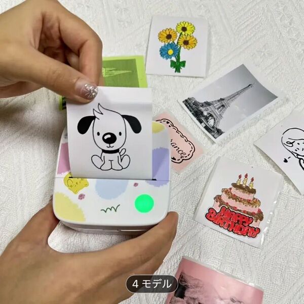 ラベルメモ DOLEWA ミニポータブルインクレスサーマルプリンタ - iOS & Android USB 充電式、写真、勉強