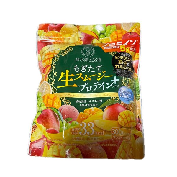 酵水素328選 もぎたて生スムージー プロテインプラス 300g (マンゴー味)
