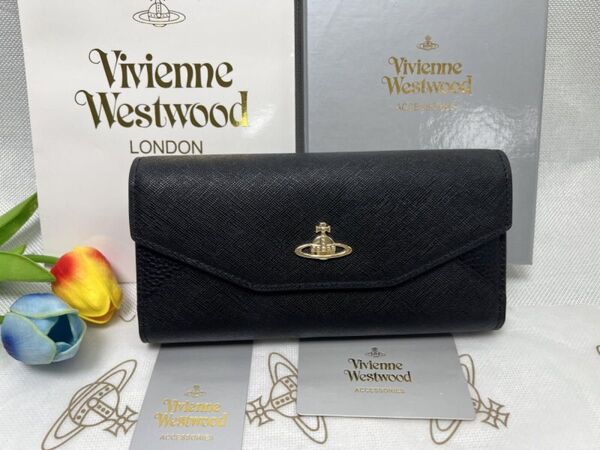 ヴィヴィアン 長財布 三つ折り ヴィヴィアンウエストウッド Vivienne Westwood 長財布 20 黒