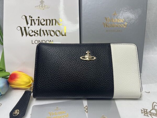ヴィヴィアンウエストウッド Vivienne Westwood 長財布 バイカラー ラウンドファスナー 30