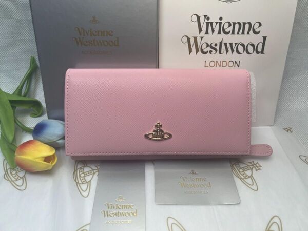 ヴィヴィアンウエストウッド 長財布 ジップウォレット レザー ピンク レディース 財布 39 Vivienne Westwood