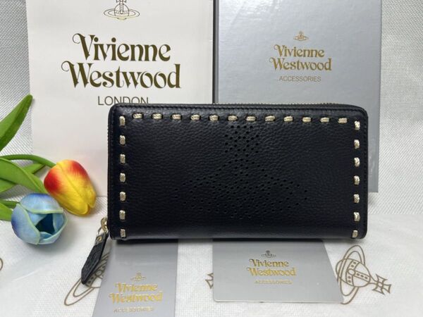ヴィヴィアンウエストウッド 長財布 Vivienne Westwood 財布 ラウンドファスナー パンチング柄長財布17