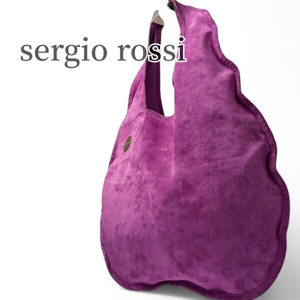 【美品】セルジオ ロッシ sergio rossi トートバッグ ハンドバッグ 肩掛けバッグ スウェード レザー