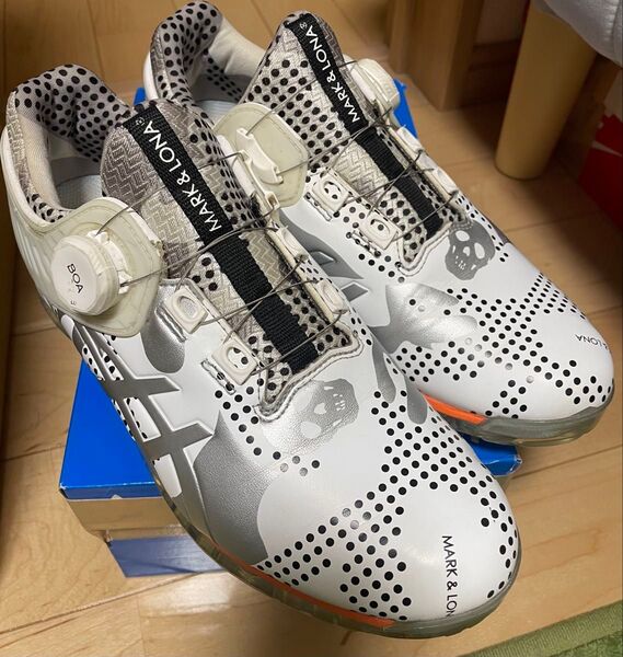【2ラウンド使用】【極上美品】MARK&LONA マークアンドロナ アシックスゴルフシューズ コラボ