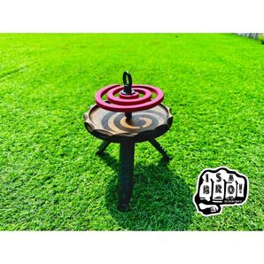 三脚セット!!蚊取り線香ホルダー 名栗加工風 (色:ウォルナット)