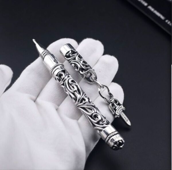 ☆激レア!再々入荷!!シルバー製ボールペン 刻印あり!書けます♪ アクセサリーに!ダガーアクセサリー付き!