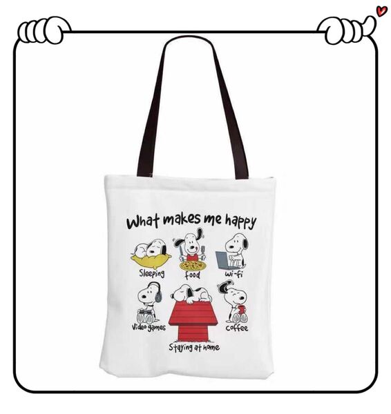 【新品】スヌーピー レディーストートバッグ エコバック 35×40cm 帆布