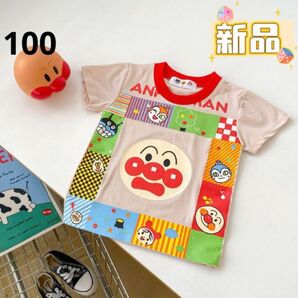 アンパンマン トップス 半袖 Tシャツ 100cm カラフル①