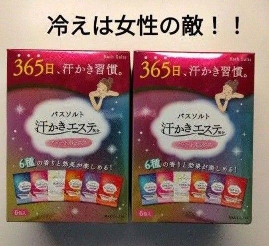 汗かきエステ 気分 アソートボックス 12包 入浴剤 バスソルト 冷え性 温活 リラックスナイト ゲルマホットチリ 入浴剤