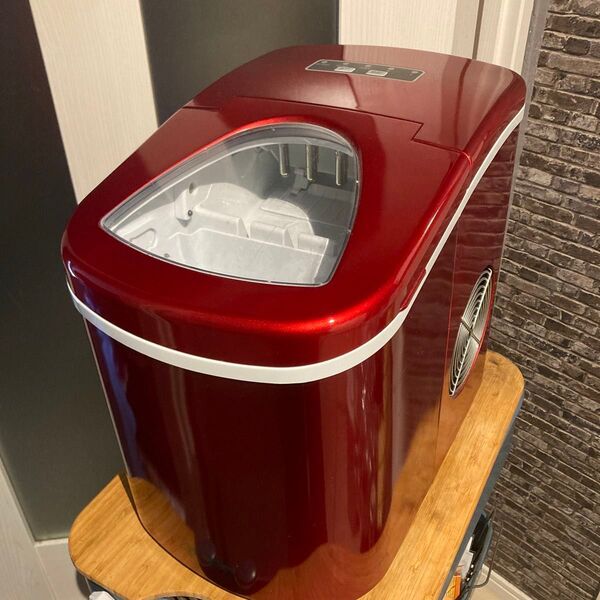 高速自動製氷機 氷ドンドン コンパクト レッド 405-imcn01