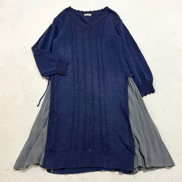 訳あり axes femme アクシーズファム ロングワンピース ニット M