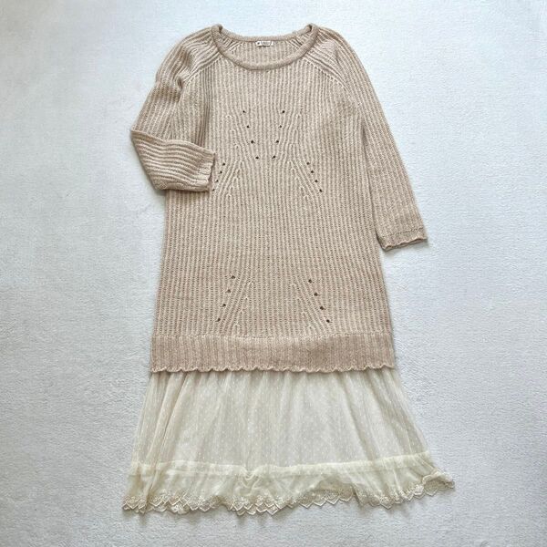 axes femme アクシーズファム ロングワンピース Mサイズ ニット
