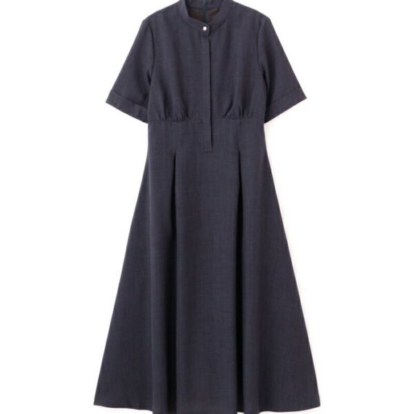 【NATURAL BEAUTY BASIC】バンドカラーシャツワンピース S
