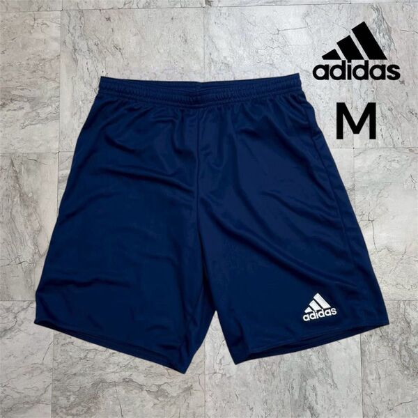 ★新品★ アディダス ハーフパンツ メンズ M ネイビー パフォーマンスロゴ ランニングパンツ サッカー ショートパンツ