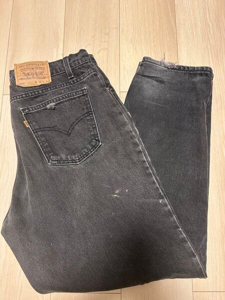 Levi's 560 ブラックデニム ダメージジーンズ 古着 W36 L30