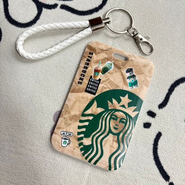 K2/Starbucks カード入れ 定期入れ バスケース キーホルダー