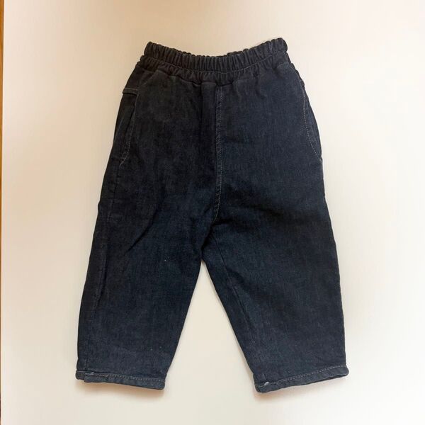 ONU fleece denim pants / dark blue / XS(2-3y) フリースデニムパンツ