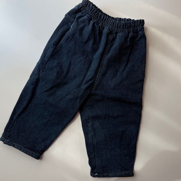 ONU fleece denim pants / dark blue / XS(2-3y) フリースデニムパンツ