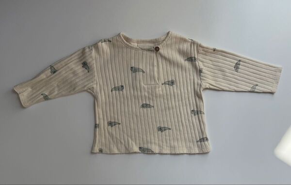 STUDIO BOHEME PARIS ORSO T-SHIRT-large RIB- ecru/seals 24m
