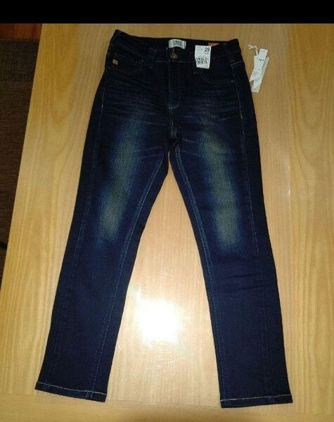 美品SOMETHING NEOJEANダークブルー スキニージーンズ 10890円 デニムパンツ ストレッチ素材