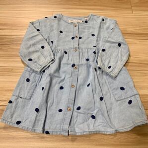 ZARA baby ザラ デニム ドット ワンピース サイズ 98 2〜3y チュニック