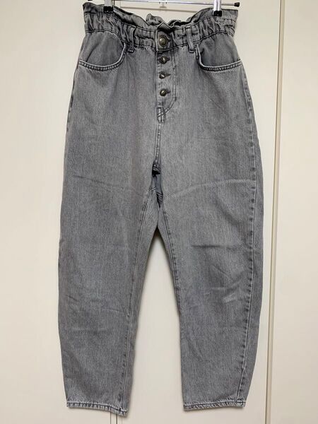 ZARA ザラ ハイウエスト デニム パンツ ジーンズ サイズ EUR38 グレー ジーパン