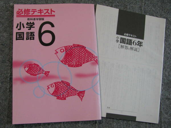 塾教材 小６国語 必修テキスト 教科書学習版＋別冊解答解説付 文理 未使用品 送料無料！