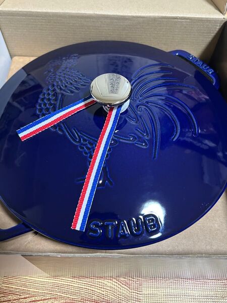 staub フレンチルースター ココットグランブルー 24cm 未使用品