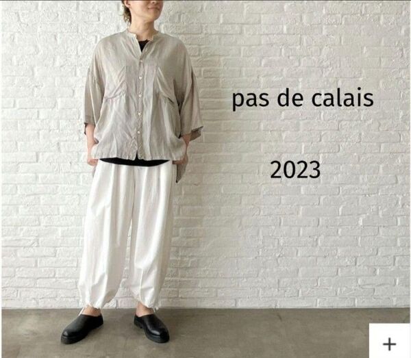 pas de calais キュプラフィブリルブラウス 2023ss 七分袖 接触冷感 パドカレ フリーサイズ