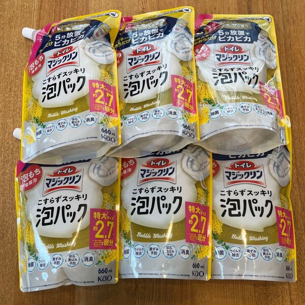 トイレマジックリン こすらずスッキリ泡パック ミモザの香り つめかえ用 660ml ×6個
