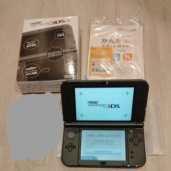 中古 Newニンテンドー3DS LL メタリックブラック 箱 説明書