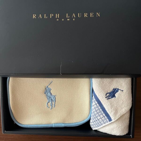 【新品未使用】Ralph Lauren(ラルフローレン)タオルハンカチ1枚と化粧ポーチのセット No.3