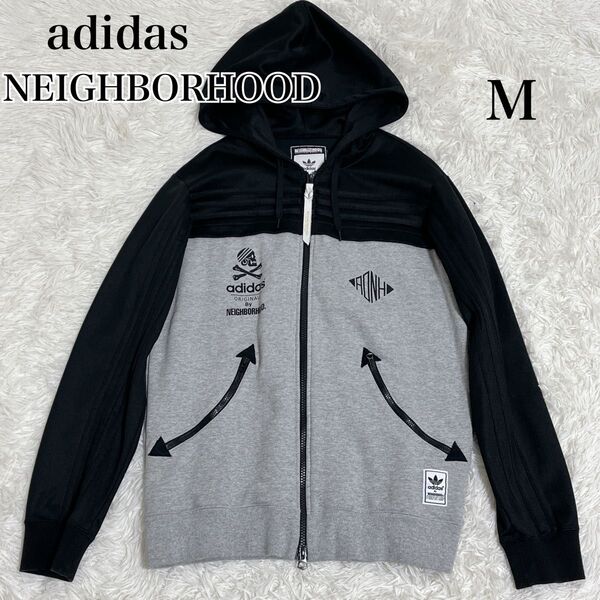 adidas NEIGHBORHOOD コラボ パーカー フーディ ジップアップ スウェットパーカー M