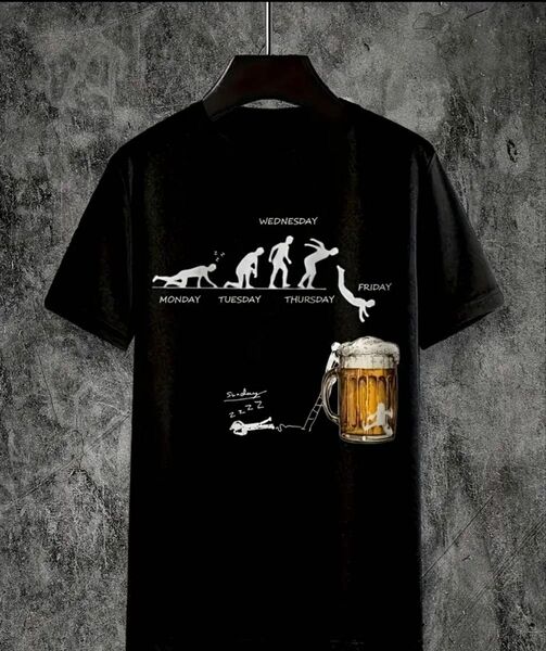 ユーモアデザインTシャツ 曜日 黒 ブラック ジョーク おもしろ ネタ