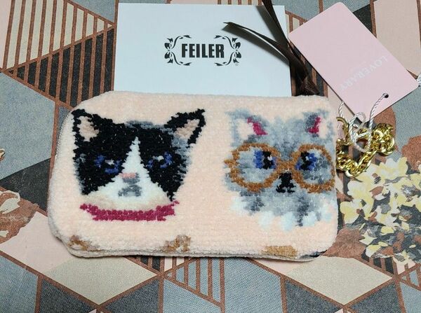 フェイラー ラブラリープリティーキャッツ キー&カードポーチ