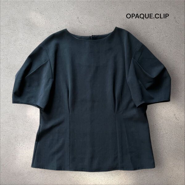 OPAQUE.CLIP タックスリーブ ブラウス 黒 Mサイズ 半袖 美品