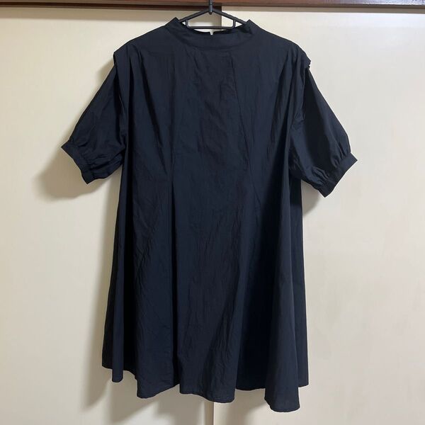 ★☆forksy.☆2wayパフスリーブバックリボンフレアチュニックブラウス ブラック