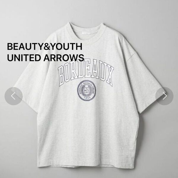 ビューティアンドユース カレッジ ワイド Tシャツ ルーズシルエット 綿100% 半袖 カレッジT