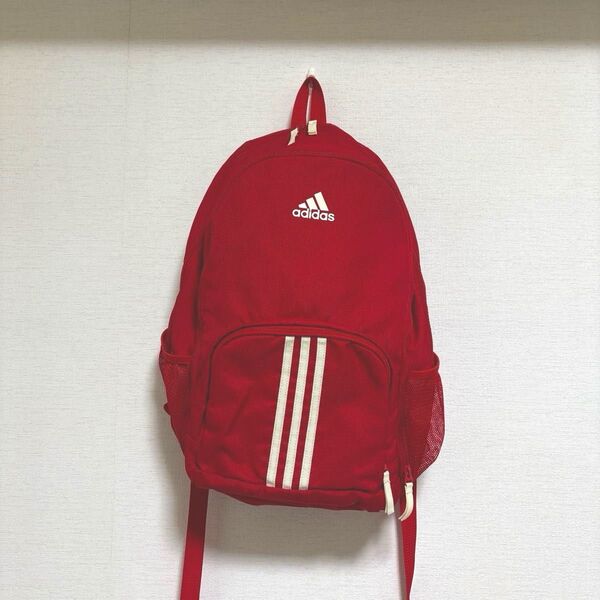 adidas バックパック 3本ライン 赤 アディダス リュックサック