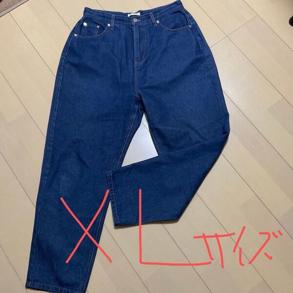 ノーブランド レディースデニムパンツ 大きいサイズXL ストレッチなし