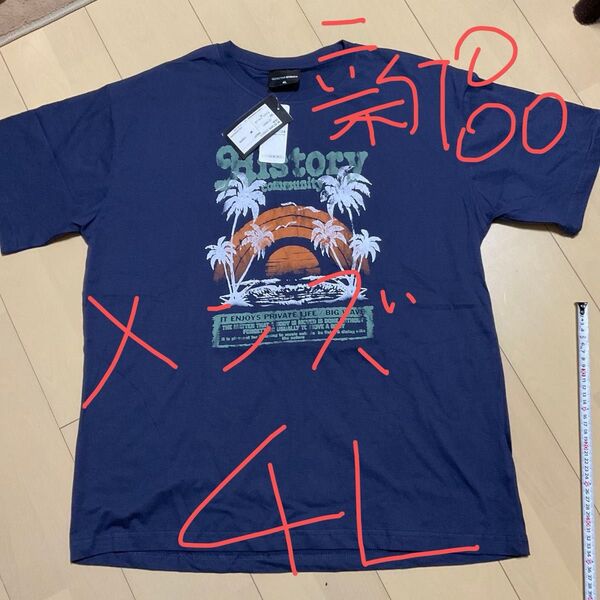 未使用新品 メンズ4L 半袖Tシャツ 紺色 タグ付き