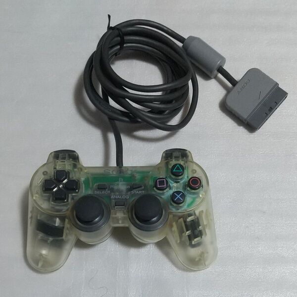 美品 純正 SONY PS2 DUALSHOCK クリア スケルトン アナログコントローラー