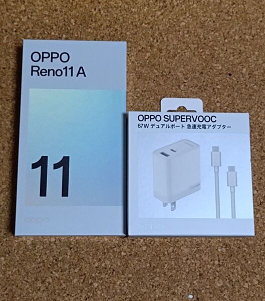OPPO Reno 11a ダークグリーン 67W 急速充電器セット+無線イヤホン