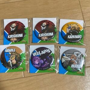 ヒロアカ ファミマ缶バッジ ファミマコラボ缶バッジ 切島×2 上鳴 ミルコ ホークス ヴィラン 6個セット