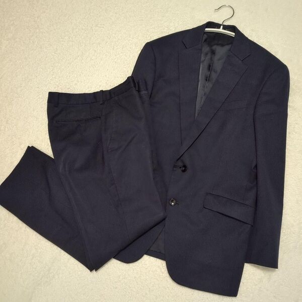 SUIT SELECT スーツ セットアップ ネイビー ピンストライプ テーラードジャケットスラックス